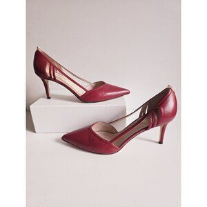 SJP Sarah Jessica Parker Pointed Toe D'Orsay Red Pump Heels Ahoes 9.5 Italy 39.5